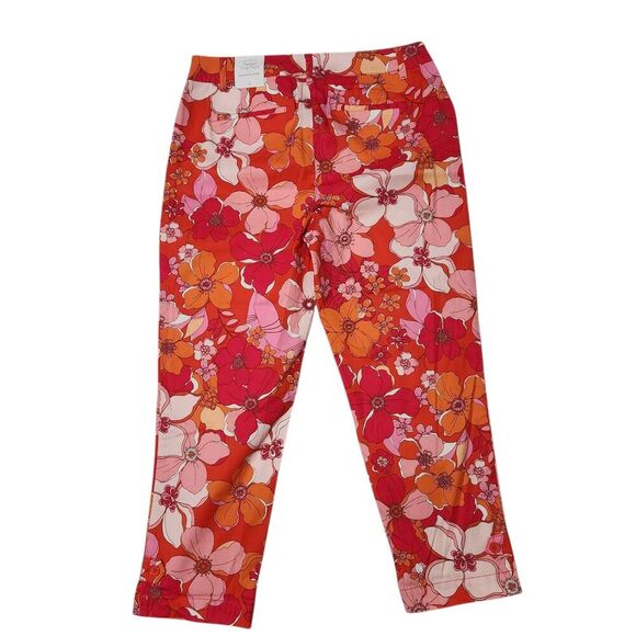 Talbots Crop Pants For Women Size 8 Floral Print Slim Leg - Picture 5 of 16